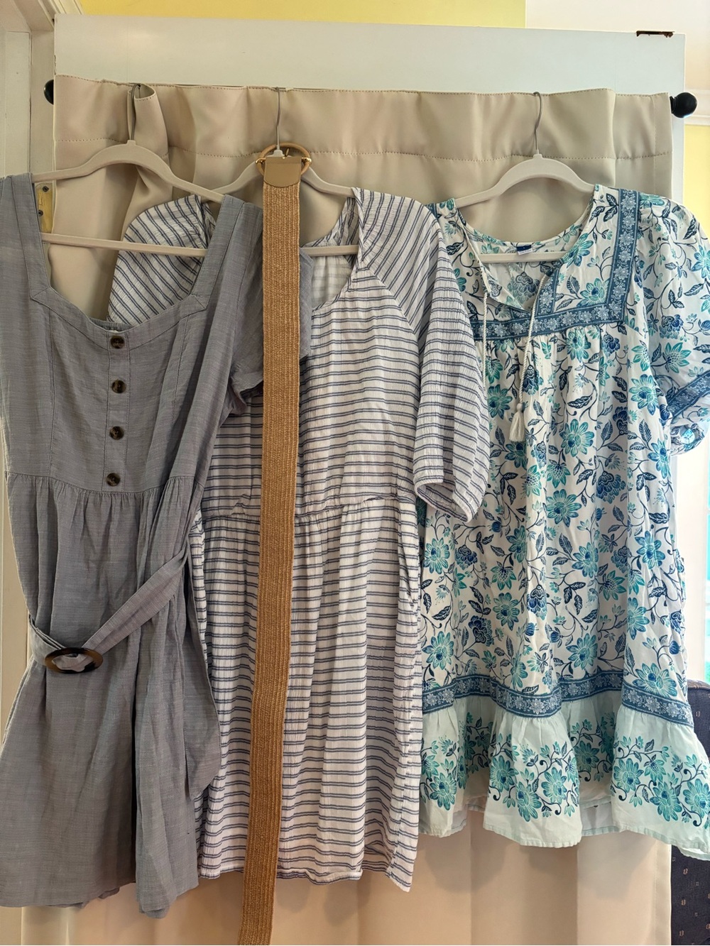 Old Navy Women’s Blue Floral & Striped Summer Dress Collection